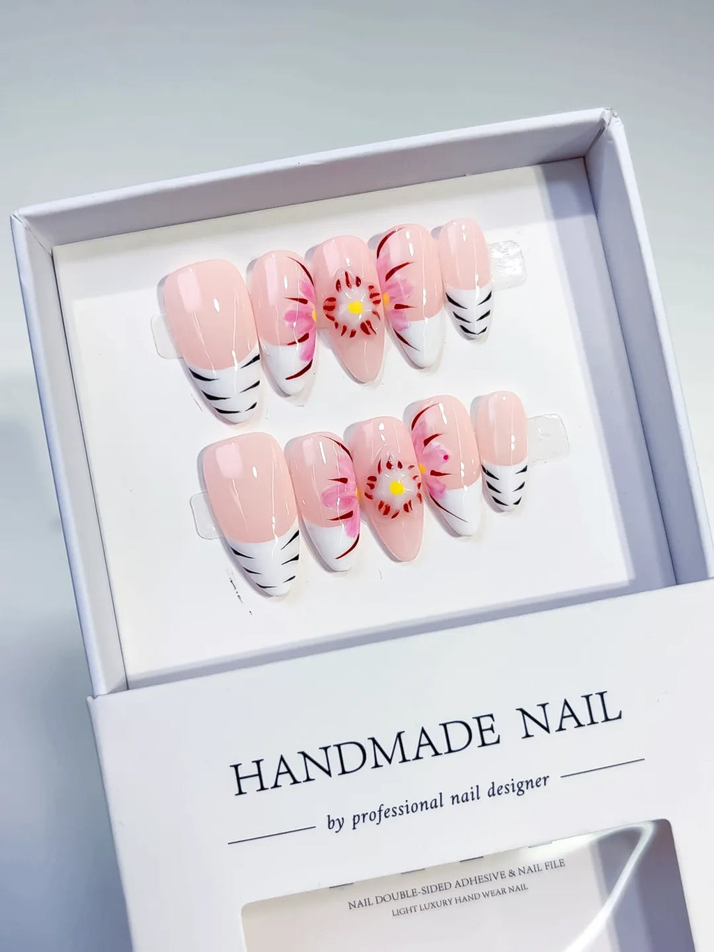 D258 - Medium Pink White Almond Floral Flower