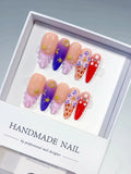 D360 - Long Nude Purple Almond Abstract Flower Animal Print
