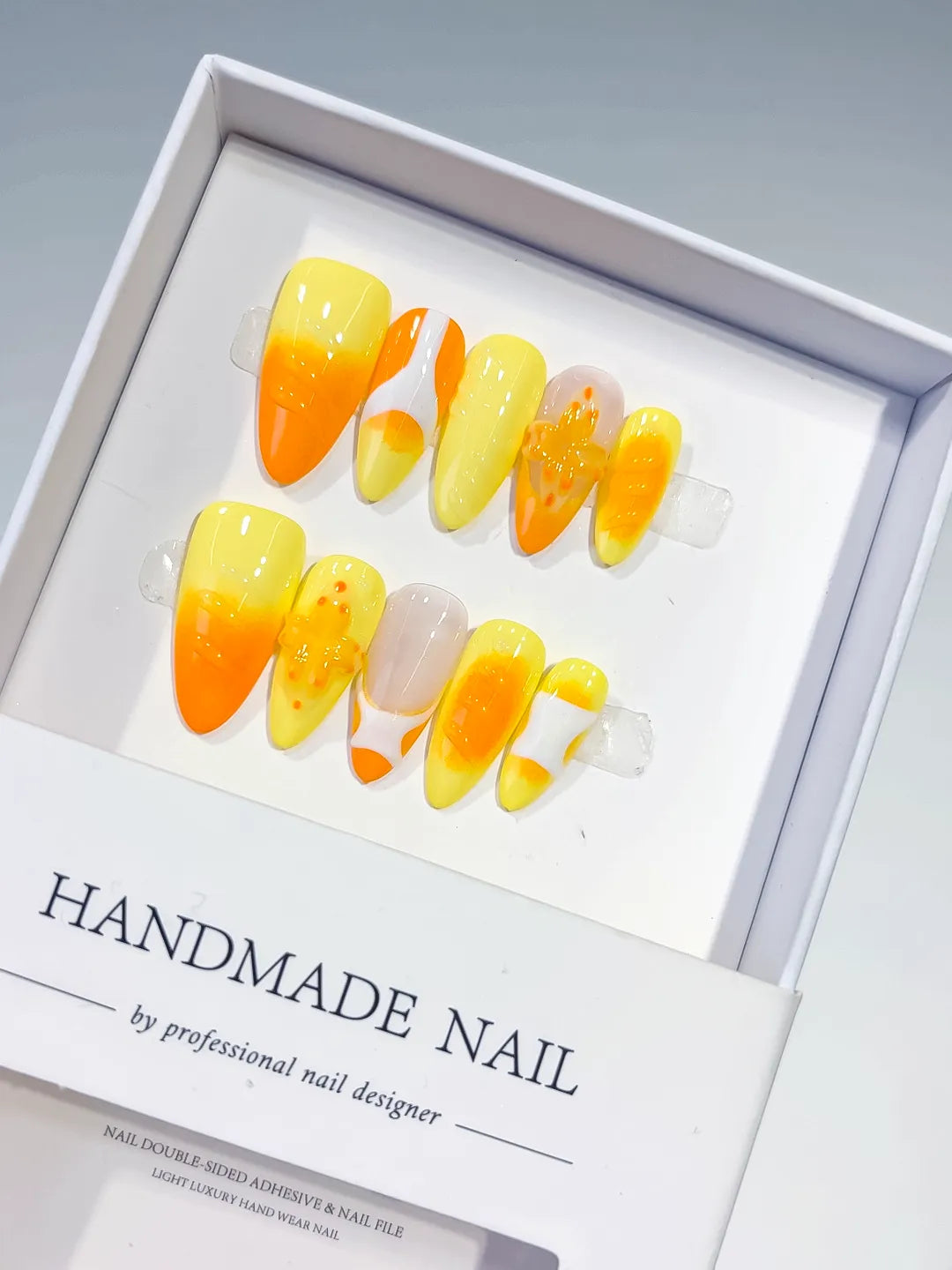 D375 - Medium Yellow Orange Almond Ombre Flower Fruit